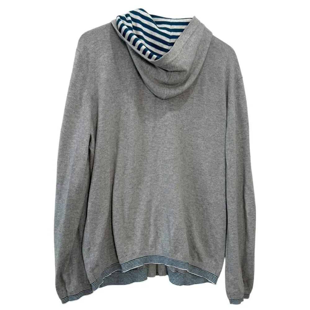 Carbon2Cobalt Gray Full Zip Hoodie 100% Cotton Sweatshirt Size Large - Picture 7 of 9